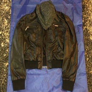 Black leather jacket